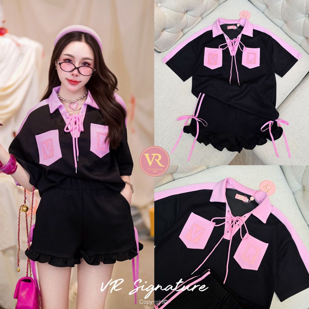 VR Signature​  Set เสื้อยืดคอปก oversize​