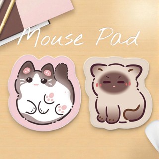 [พร้อมส่ง] แผ่นรองเมาส์ตัวการ์ตูนน้องแมวน่ารัก งานเย็บขอบ ด้…