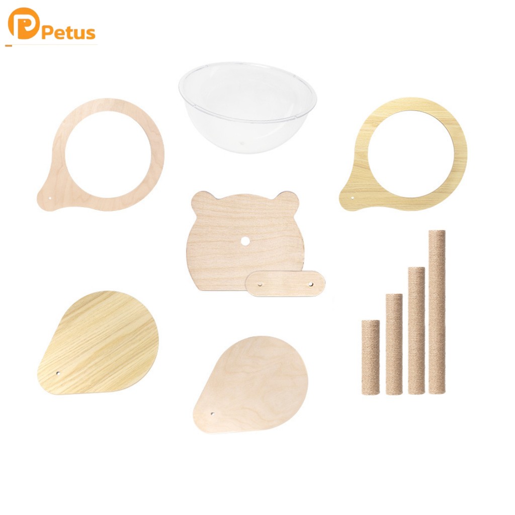 อุปกรณ์เสริมคอนโดแมว บ้านแมว แบบ DIY หลุมอวกาศ ชั้นลอย เสาลับเล็บ ที่นอนแมว อะไหล่คอนโด Petus pet