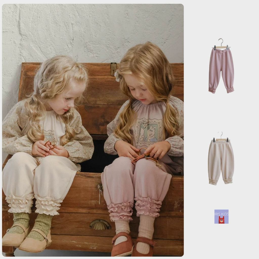 【พร้อมส่ง】「สินค้าลิขสิทธิ์แท้」IRIS KIDS Aw  IKP34083 Lovely pants สไตส์เกาหลี ผ้านุ่มใส่สบาย กางเกงขายาวเด็กผู้หญิง ราคา ถูกที่สุด ดีลบีเคเค รูปภาพหลัก