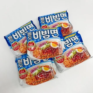 บะหมี่แห้งเย็นเกาหลี Paldo Bibimmyeon รสเผ็ดหวาน นำเข้าจากเกาหลี บะหมี่เผ็ด อาหารเกาหลีนำเข้า 비빔면