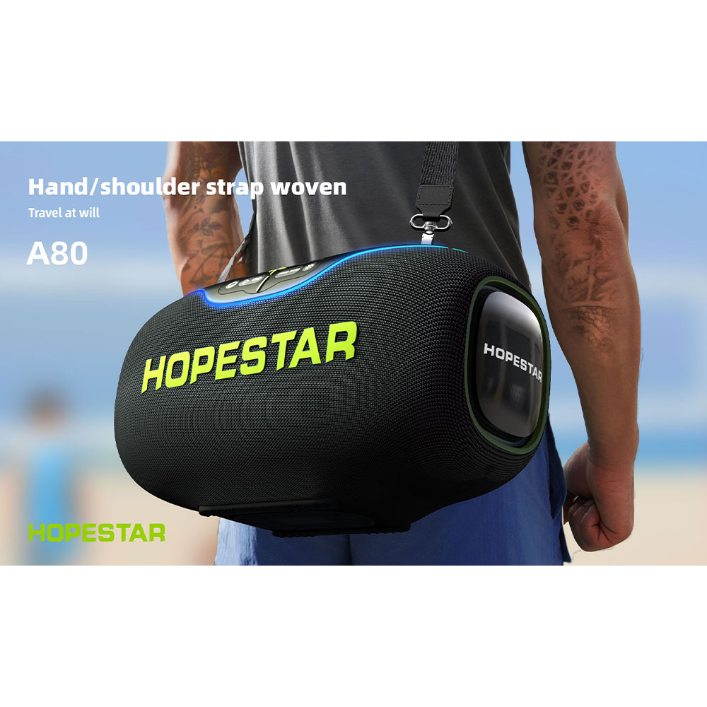 HOPESTAR A80 Portable Bluetooth Speaker 350W ลำโพงปาตี้ มีไมค์ไร้สาย ลำโพงบลูทูธแบบพกพา