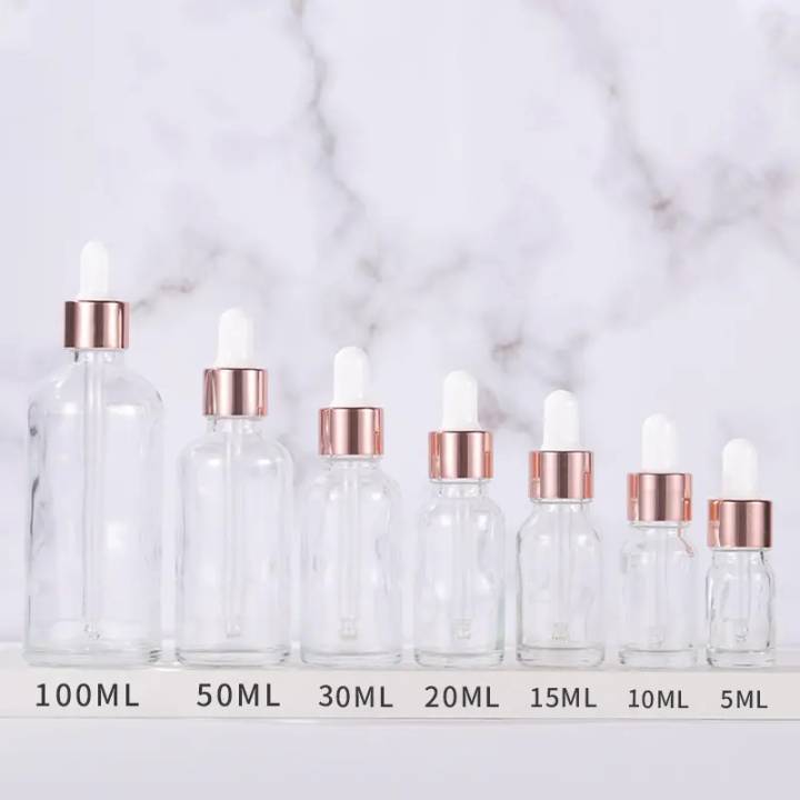 [Coss Pkg.] *แพ็ค100ชุด ขวดแก้วYB18-PURE 5 -100ml ฝาดรอปเปอร์ ใส่น้ำมันหอม/เซรั่ม พร้อมส่ง ราคาถูก