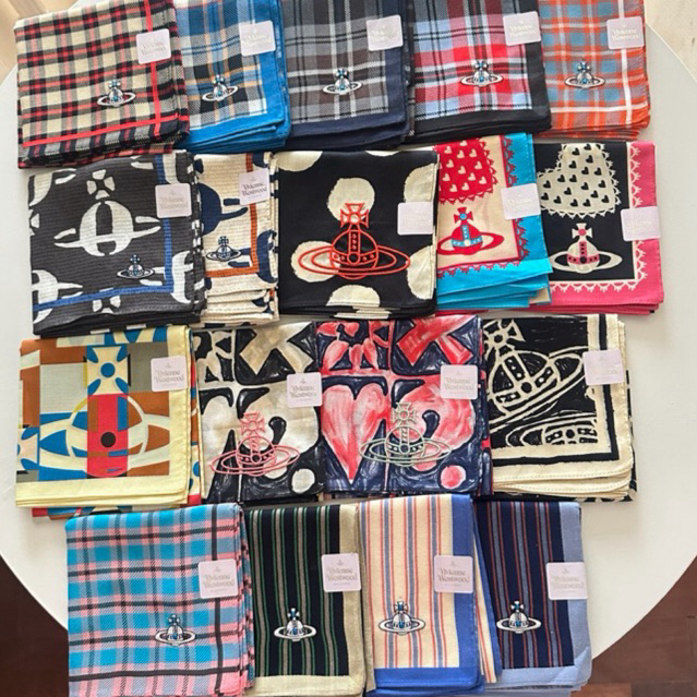 พร้อมส่ง ส่งด่วน ผ้าvv ผ้าวิเวียน ของแท้ ผ้าเช็ดหน้าวิเวียน ผ้าวิเวียนเวสต์วูด vivienne westwood