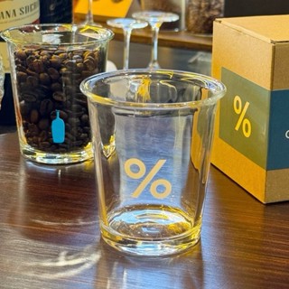 [แถมหลอด] แก้วลายเปอร์เซ็นต์ แก้วbottle blue สไตล์มินิมอล ขน…