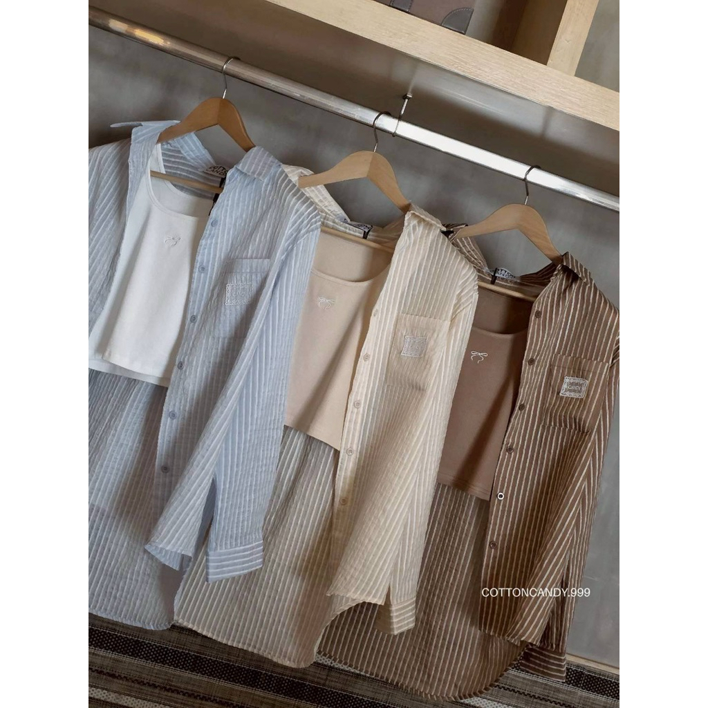 #Cotton Candy 🍭 เสื้อเชิ้ต + เสื้อตัวใน New Bonbon korea set shirt