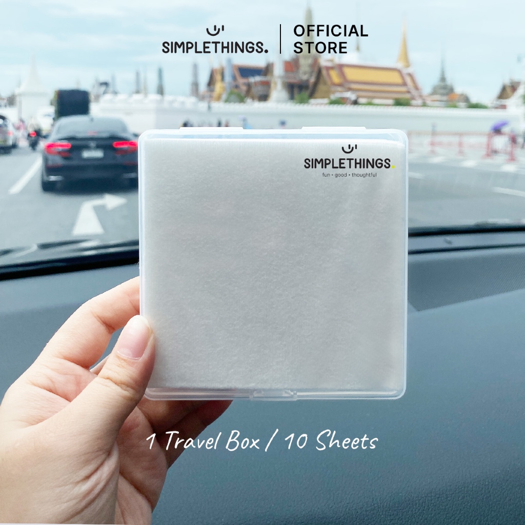 Simplethings Simple Face Towel ผ้าเช็ดหน้าใยไผ่ Travel Box นุ่มพิเศษ ไม่เป็นขุย เส้นใยไผ่100% เช็ดเมคอัพแทนสำลี ซับหน้า