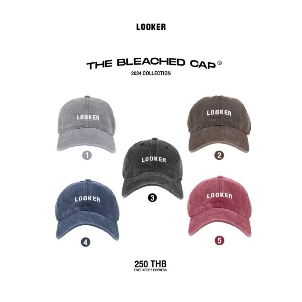 LOOKER - THE Bleached Capหมวกแก็ปผ้าฟอก