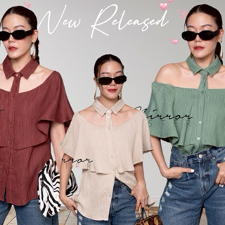 MirrorsisteR 50923.6 • เสื้อเชิ้ตเปิดไหล่สุดเก๋ ดีไซน์ 2in1
