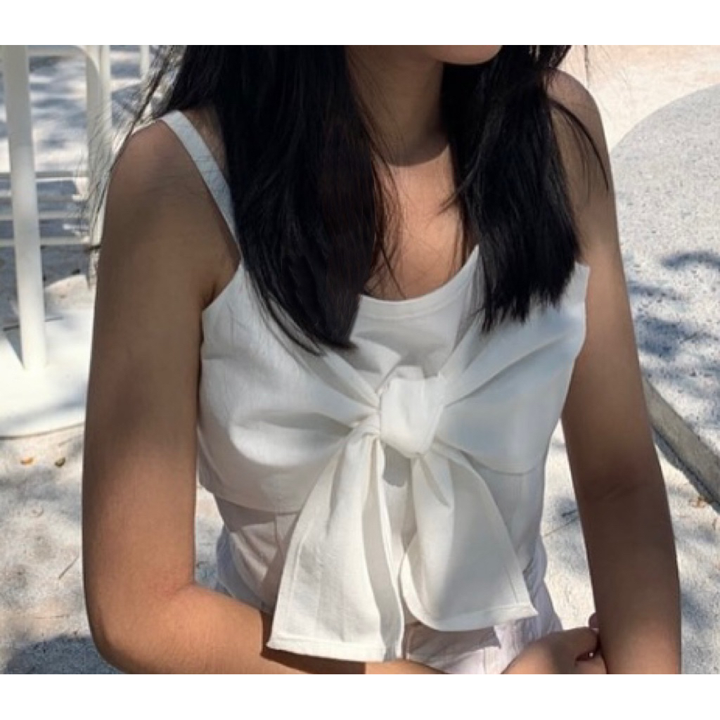 unpainted.bkk white bow top มือสอง