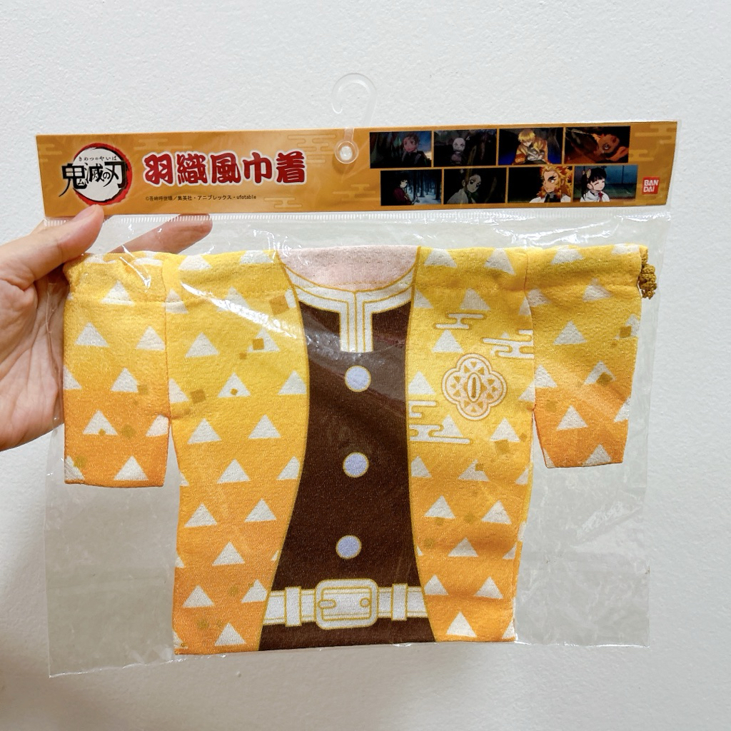 กระเป๋าหูรูดลายเสื้อคลุม (Haori) ของตัวละคร Zenitsu Agatsuma จากอนิเมะเรื่อง Demon Slayer: Kimetsu n