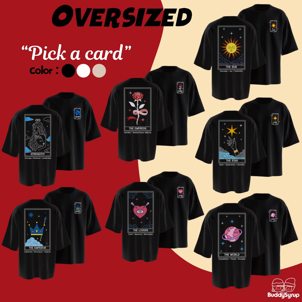 [ติดตามรับส่วนลด 50.-] เสื้อยืด Oversized - Pick a card  ผ้าคอตตอนเกรดพรีเมี่ยม ผ้านุ่มอยู่ทรง ไม่ย้วย ระบายอากาศได้ดี