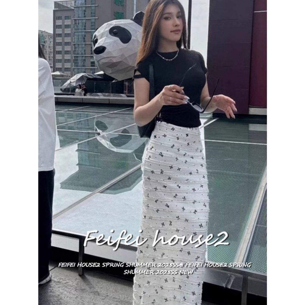 [Summer casual hip fishtail skirt]กระโปรงทรงหางปลาพิมพ์ลายทั้งตัวสำหรับผู้หญิงในช่วงฤดูร้อน