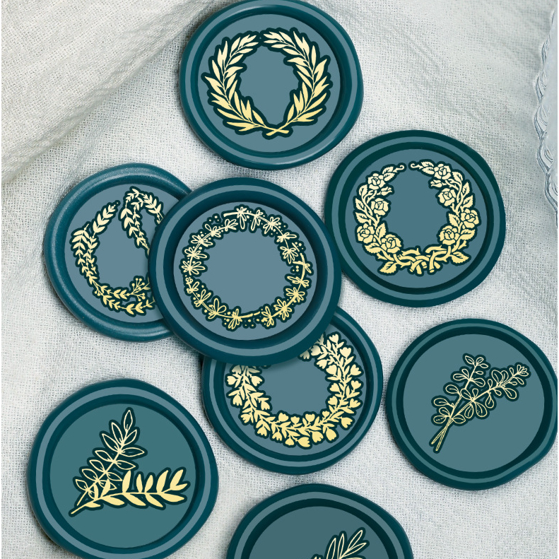 มีลายใหม่เข้า  พร้อมส่ง ตราประทับครั่ง Set ดอกหญ้า