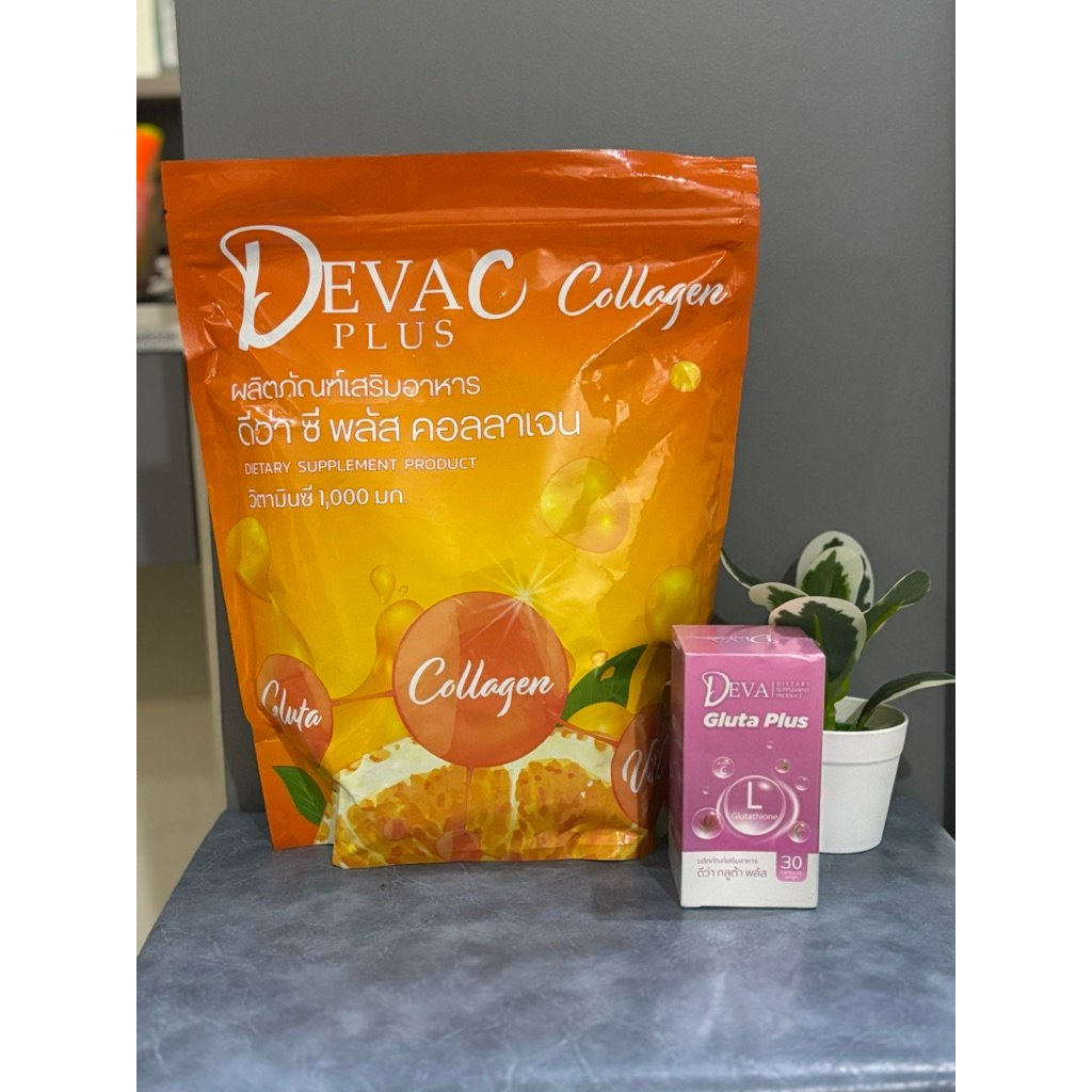 DEVA ดีว่า วิตามินซีพลัส คอลลาเจน วิตามินซีเข้มข้น ฟรี Deva GLUTA plus