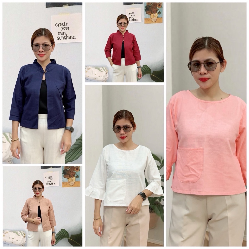 เสื้อผ้าฝ้ายชินมัย เสื้อคลุม เสื้อแขนระบาย หลายแบบ หลายสี หลายไซส์ เนื้อดี ผ้าไม่บางไม่หนา