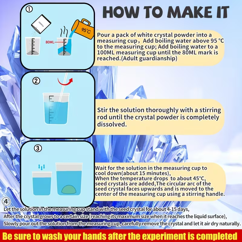 DIY คริสตัล การปลูก เด็ก ของเล่นเพื่อการศึกษา นักเรียน วิทยาศาสตร์ คริสตัล การเพาะเลี้ยง การทดลอง - รูปที่ 6