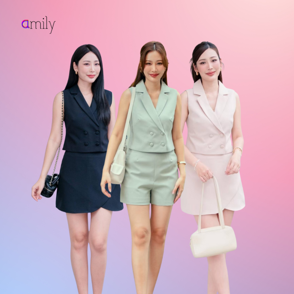 Amilybrand เสื้อกั๊กแขนกุด Meear