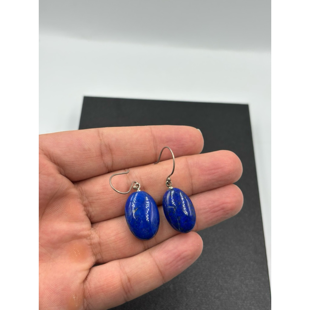 beautiful natural top quality lapis lazuli cabochans earrings 💙💙