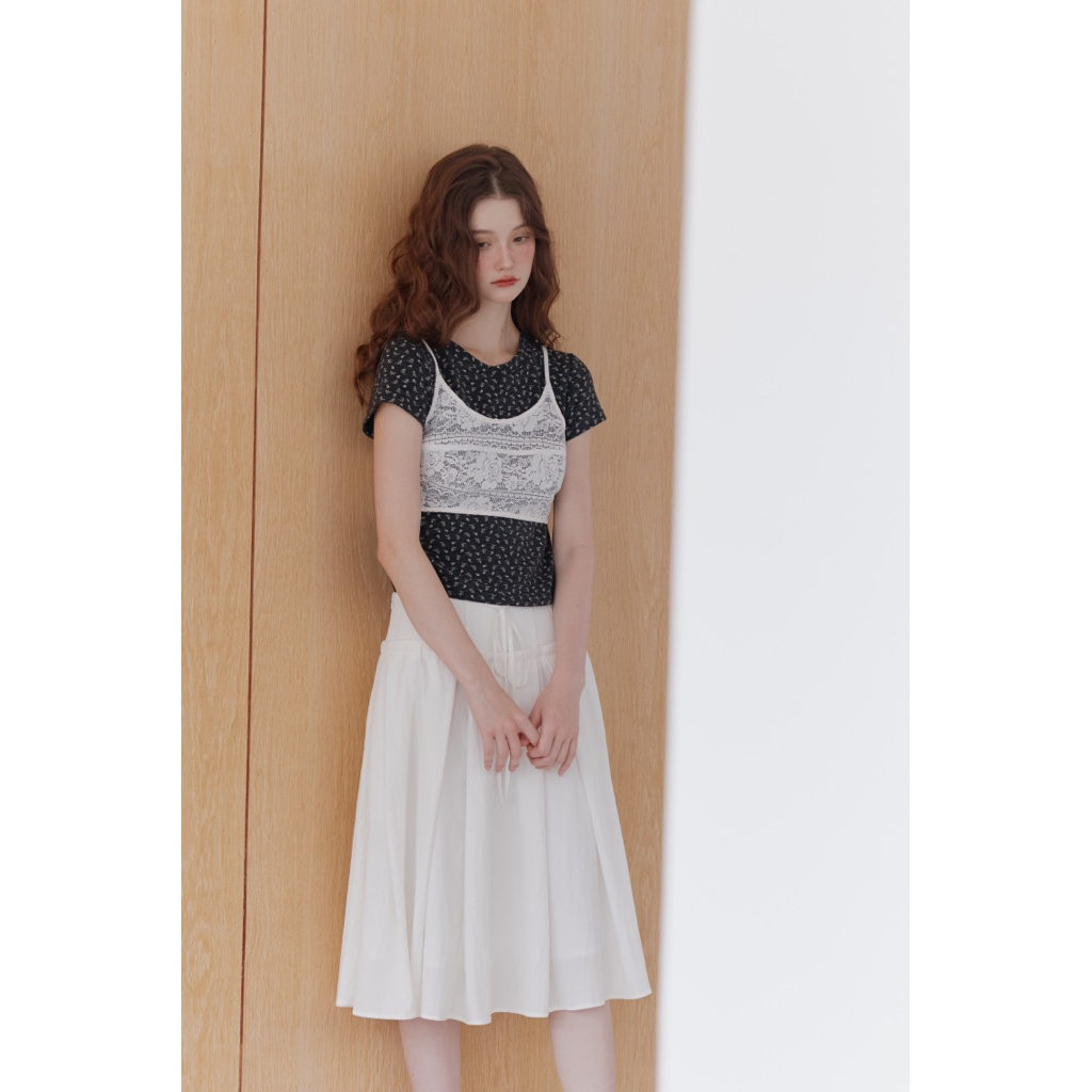MAGARINES พร้อมส่ง - Lauren Midi Skirt กระโปรงเอวต่ำ มีซับในทั้งตัว