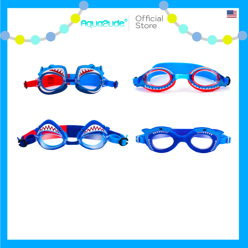 AQUA2UDE [Shark Collection] แว่นตาว่ายน้ำเด็กอัคควาทูด  ยอดฮิตจากอเมริกา สำหรับเด็ก 3 ขวบขึ้นไป ใส่สบาย ของใช้เด็กน่ารัก