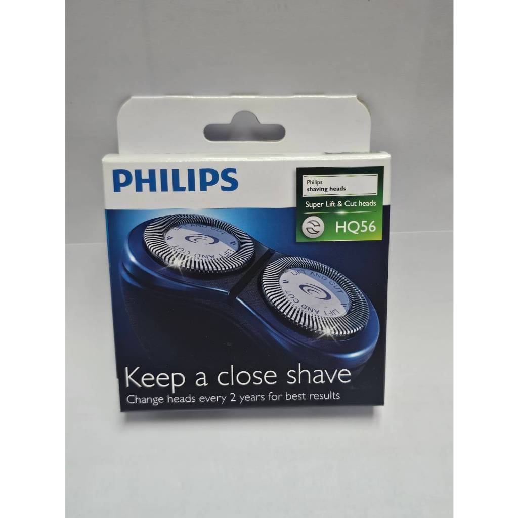 [ของแท้ ] Philips shaving heads HQ56 ชุดใบมีดสำหรือเครื่องโกนหนวด 422203619631 Pack 2 heads HQ56/21