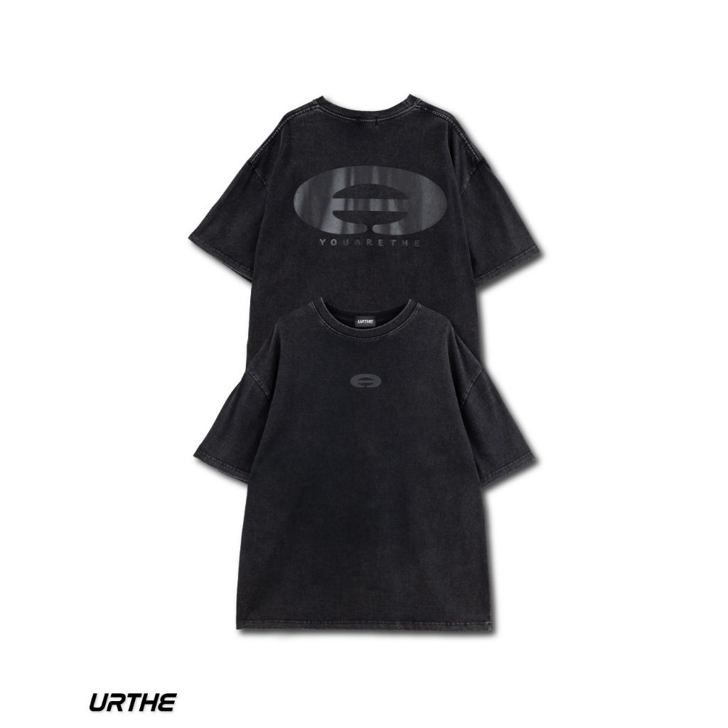 URTHE - เสื้อยืด แขนสั้น OVERSIZE สกรีนลาย รุ่น ACID BEAM