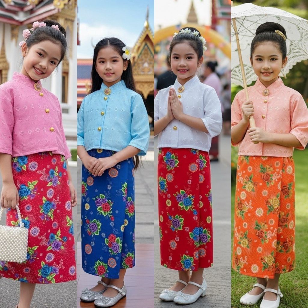 ชุดปักใต้ ชุดสาวใต้ ผ้าลายปาเต๊ะ ชุดเด็ก✅พร้อมส่ง(MO)