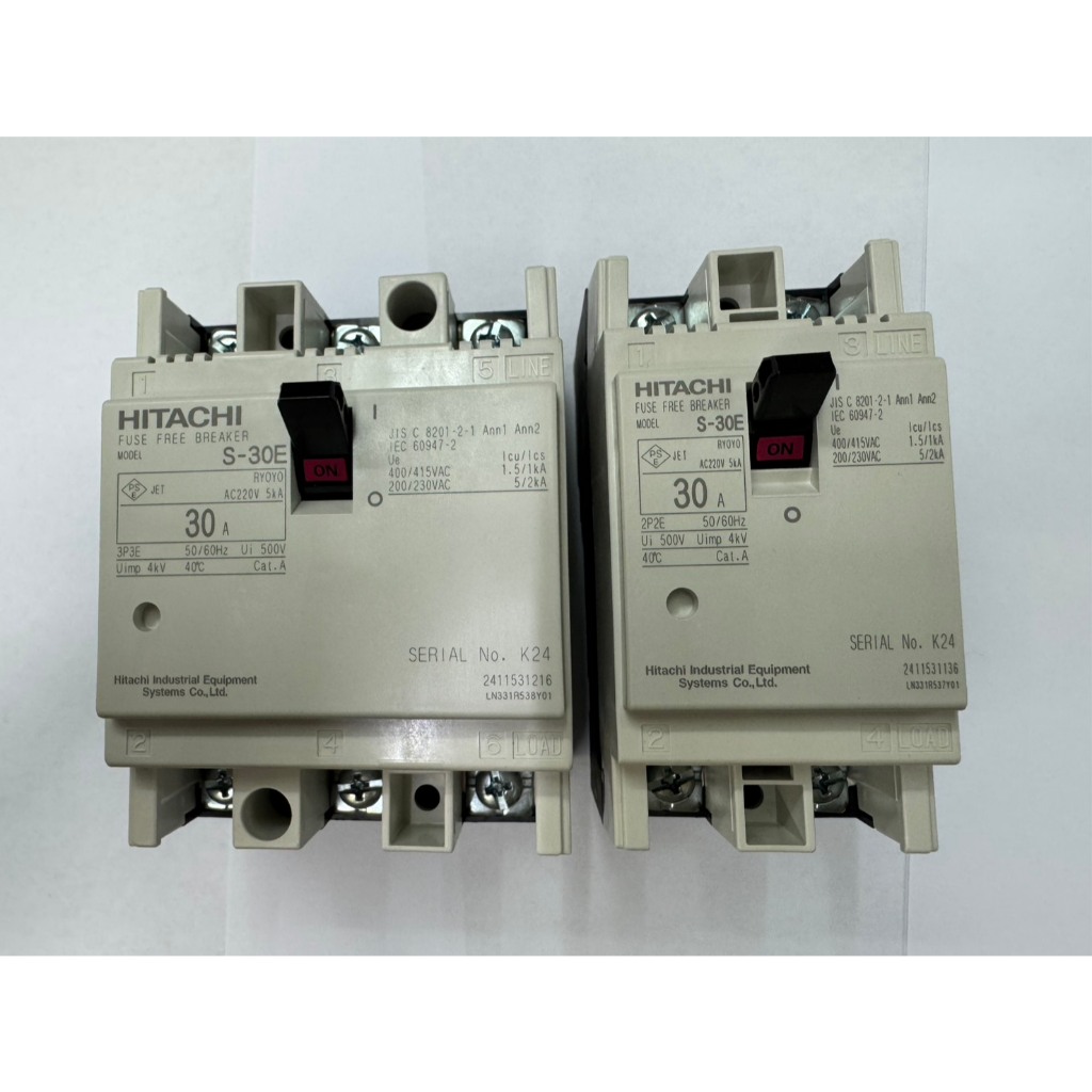 Breaker (MCCB) HITACHI S-30E Molded Case Circuit เบรคเกอร์ 2P 3P ฮิตาชิ