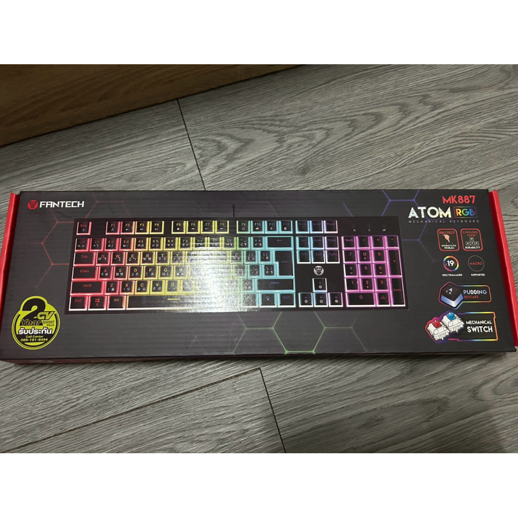 Fantech mk887 ปุ่มกด pudding blue switch