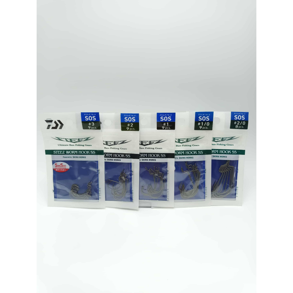 DAIWA Steez Worm Hook SS Slim Offset /  เบ็ดหนอนเท๊กซัส งานJDM