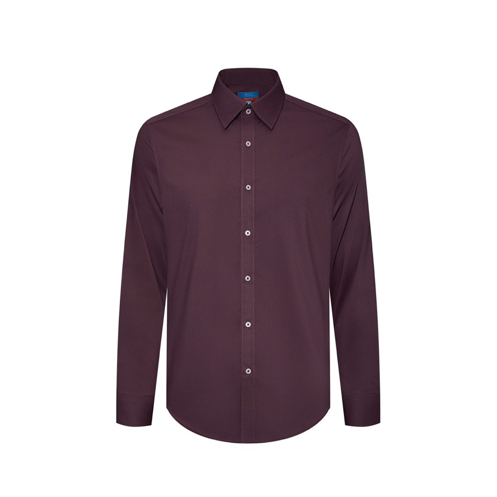 G2000 เสื้อเชิ้ตผู้ชายแขนยาวสีแดงเบอร์กันดี Cotton Twill ทรง SMART FIT