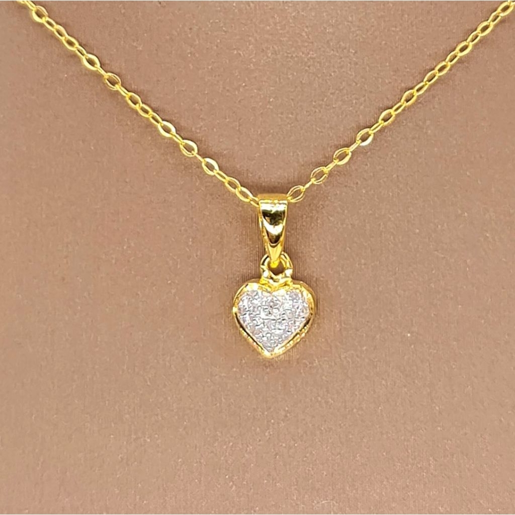 สร้อยพร้อมจี้เพชรแท้6ตัง,ทองคำแท้9k