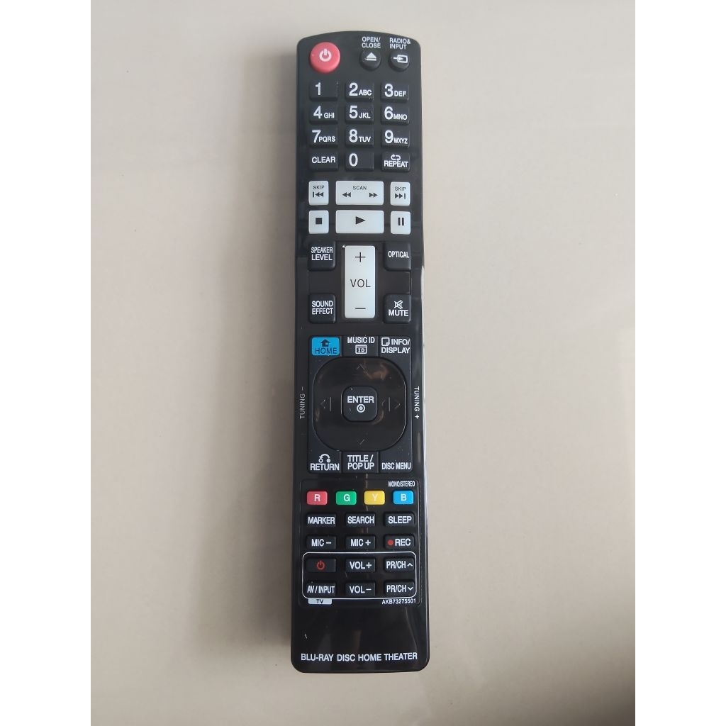 รีโมทเครื่องเล่น LG Bluray Home Theater ของเทียบใหม่ สำหรับรุ่น LHB336, LHB536, HX551, HX751, HX906TA, HB906SB, HLX56S