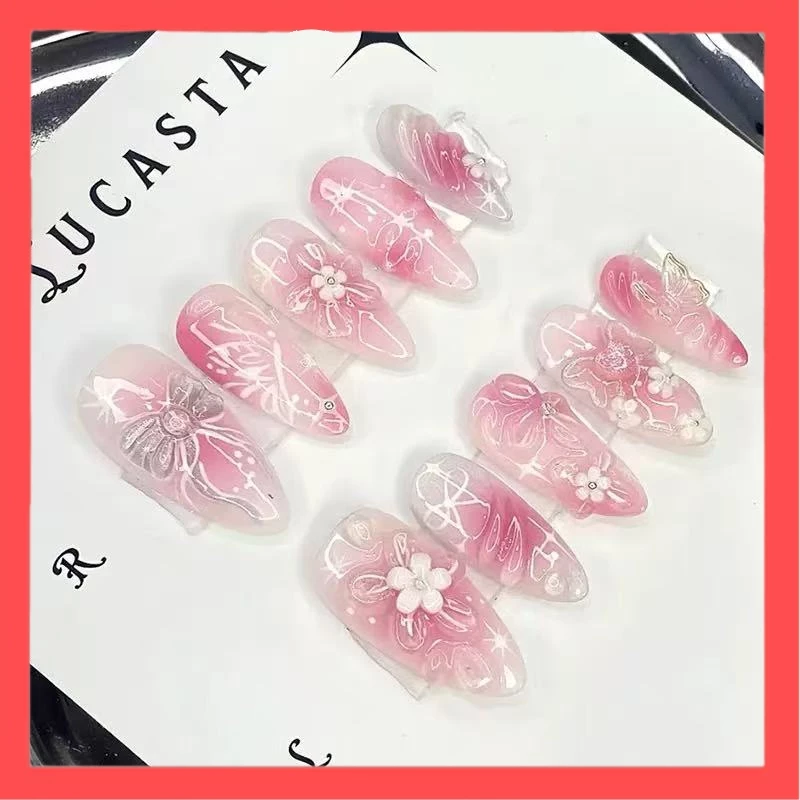【สินค้าใหม่DD1072] พร้อมส่งในไทย แฟลชเจาะเล็บปลอม เล็บปลอมกันน้ำ กล่องละ 24 ชิ้น เล็บปลอมสำเร็จรูป