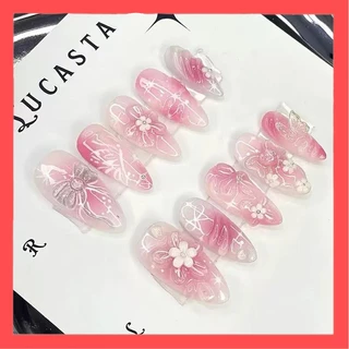 【สินค้าใหม่DD1072] พร้อมส่งในไทย แฟลชเจาะเล็บปลอม เล็บปลอมกันน้ำ กล่องละ 24 ชิ้น เล็บปลอมสำเร็จรูป