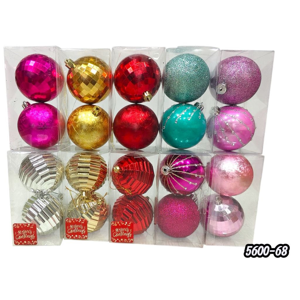New 5600-68  Ornament Ball  คละแบบ คละลาย ขนาด 80 mm