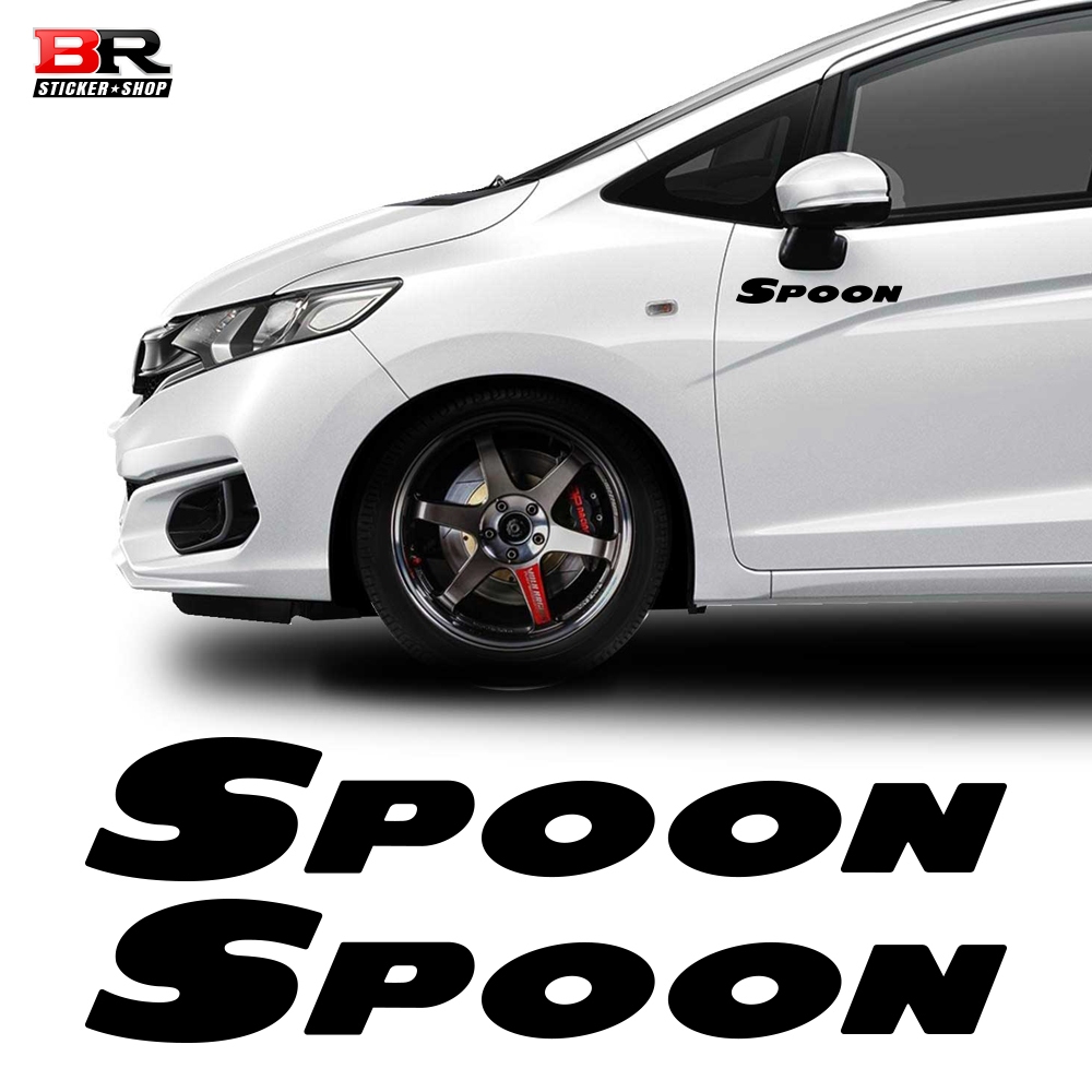 สติ๊กเกอร์ติดรถ SPOON สติ๊กเกอร์ตกแต่งรถยนต์ Honda ติดได้ทุกรุ่น(1 ชุด ได้ 2 ชิ้น)