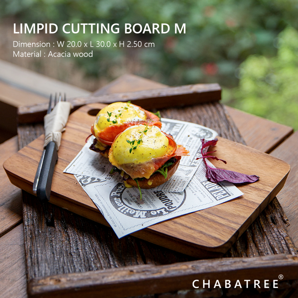CHABATREE - LIMPID CUTTING BOARD M / เขียงไม้จามจุรี ขนาด M (SKU : CU033-1)