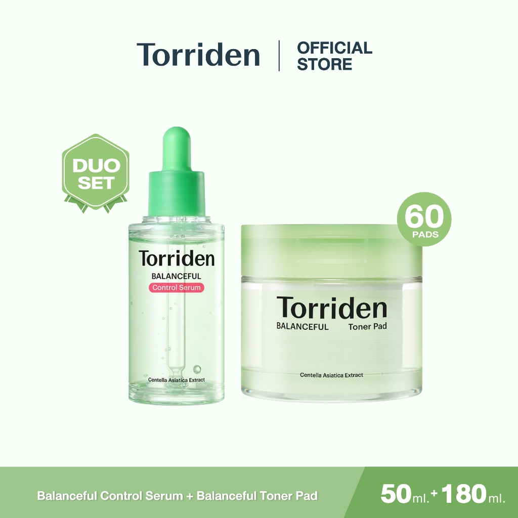สูตรใหม่ | Torriden Balanceful Cica Control Serum (50ml) +Balanceful Cica Toner Pad (60ea) ทอร์ริเดน