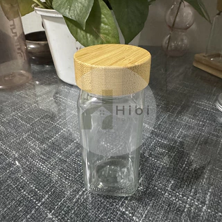 ขวดเครื่องปรุงจิ๋ว(ฝาไม้) 120มล ขวดแก้วฝาไม้ไผ่ สไตล์ญี่ปุ่นมินิมอล สำหรับจัดเก็บเครื่องปรุง ชา สมุนไพร หรือของแห้ง เพิ่