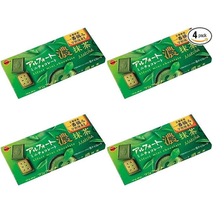 Bourbon Alfort Mini Chocolate Dark Matcha Tea, Pack of 12 x 4