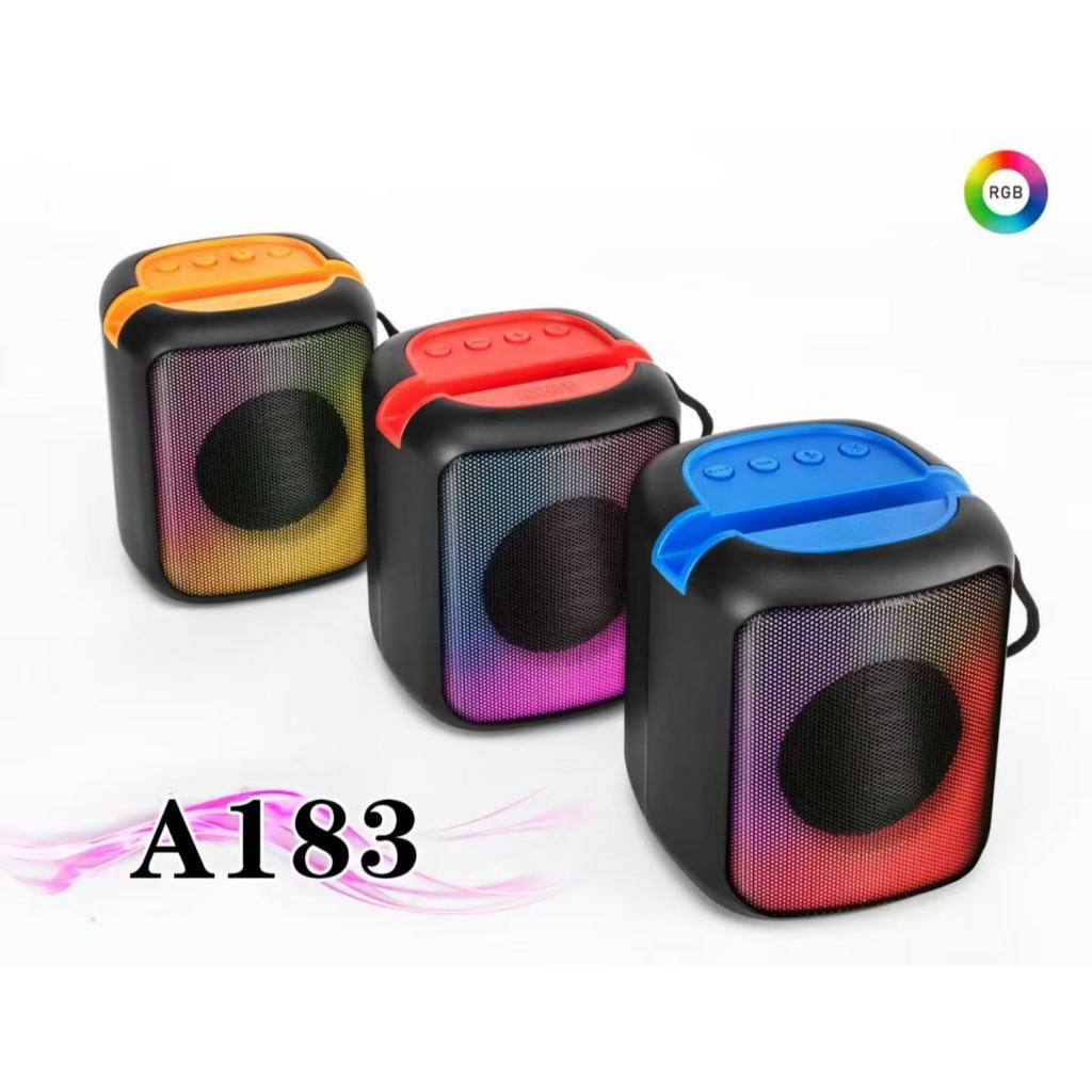 A183 ลำโพงรุ่นใหม่ล่าสุดเสียงเบสหนักพร้อมที่วางมือถือ รองรับ บลูทูธ TF USB FM พร้อมRGB