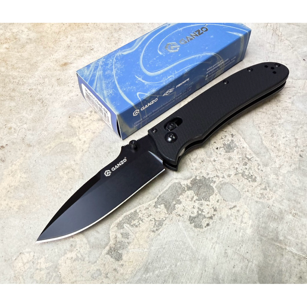 มีดพับGanzo G704B ของแท้100% วัสดุใบมีด 440C ใบมีด ดำ วัสดุด้ามจับ G10  ใบมีดยาว 3.2 นิ้ว