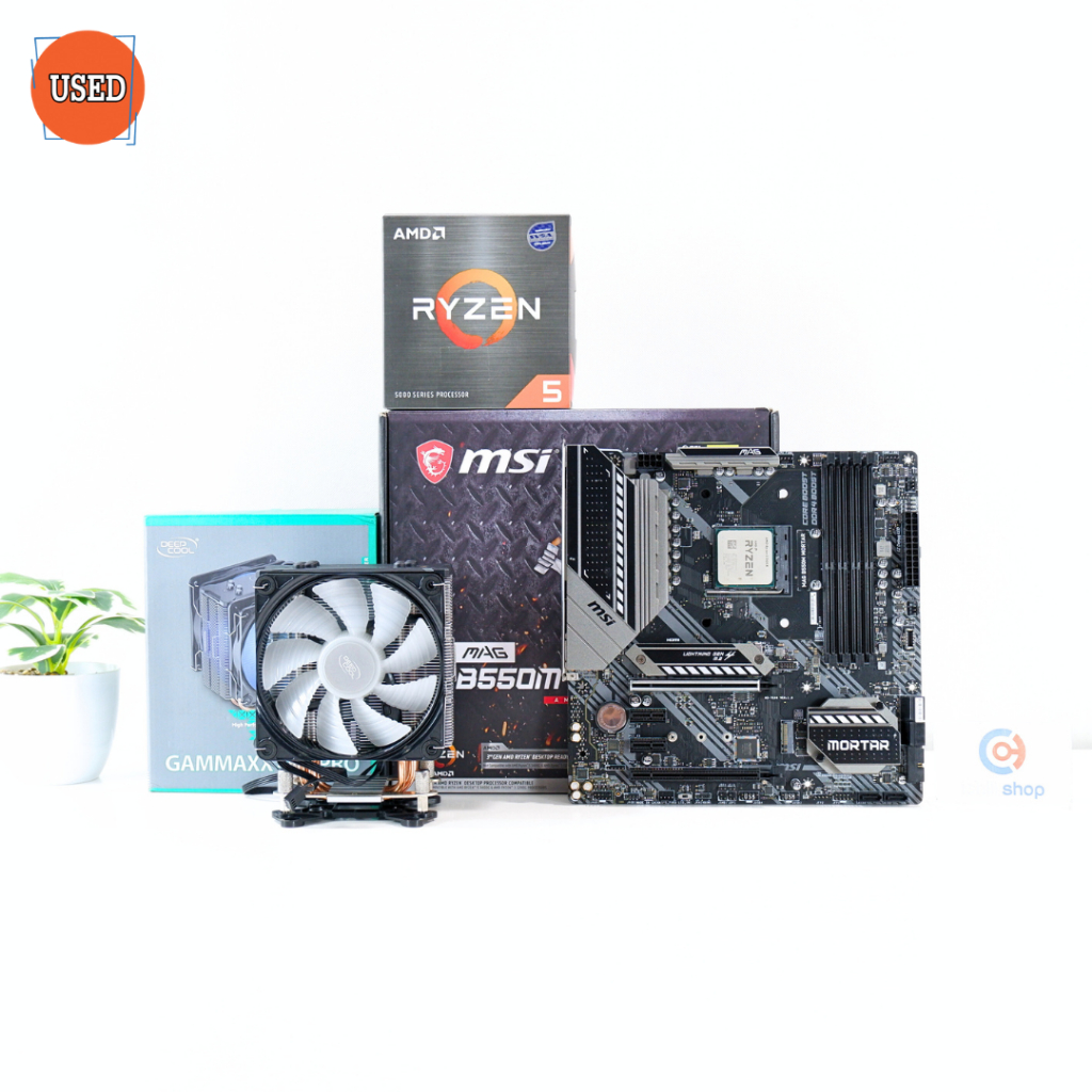 ชุดซีพียูพร้อมเมนบอร์ด CPU: AMD RYZEN 5 5600X + MB: MSI MAG B550M MORTAR P16585