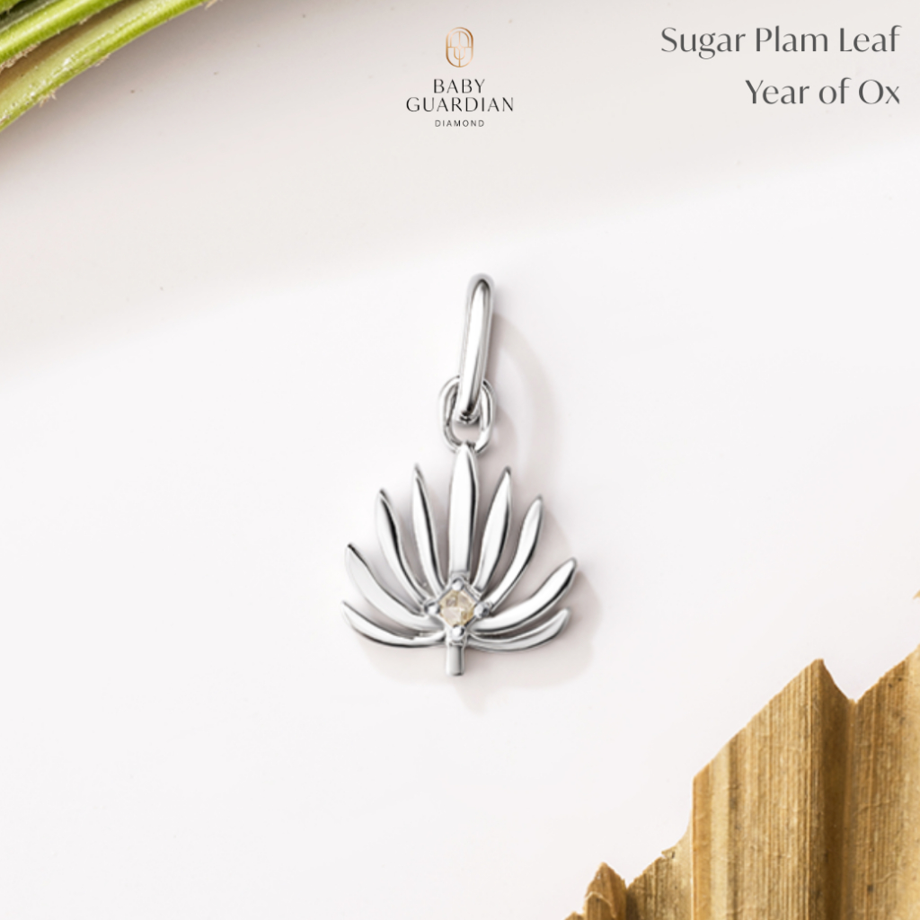 จี้เพชรชันษา ใบตาล พร้อมสร้อยคอ สำหรับผู้ที่เกิดปีฉลู 💎