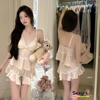 ชุดนอน sexy คอวี ชุดนอนสตรี ลูกไม้ซาติน ผ้านิ่ม มีตัวเลือกมากมายให้เลือก มีตัวเลือกมากมายให้เลือก