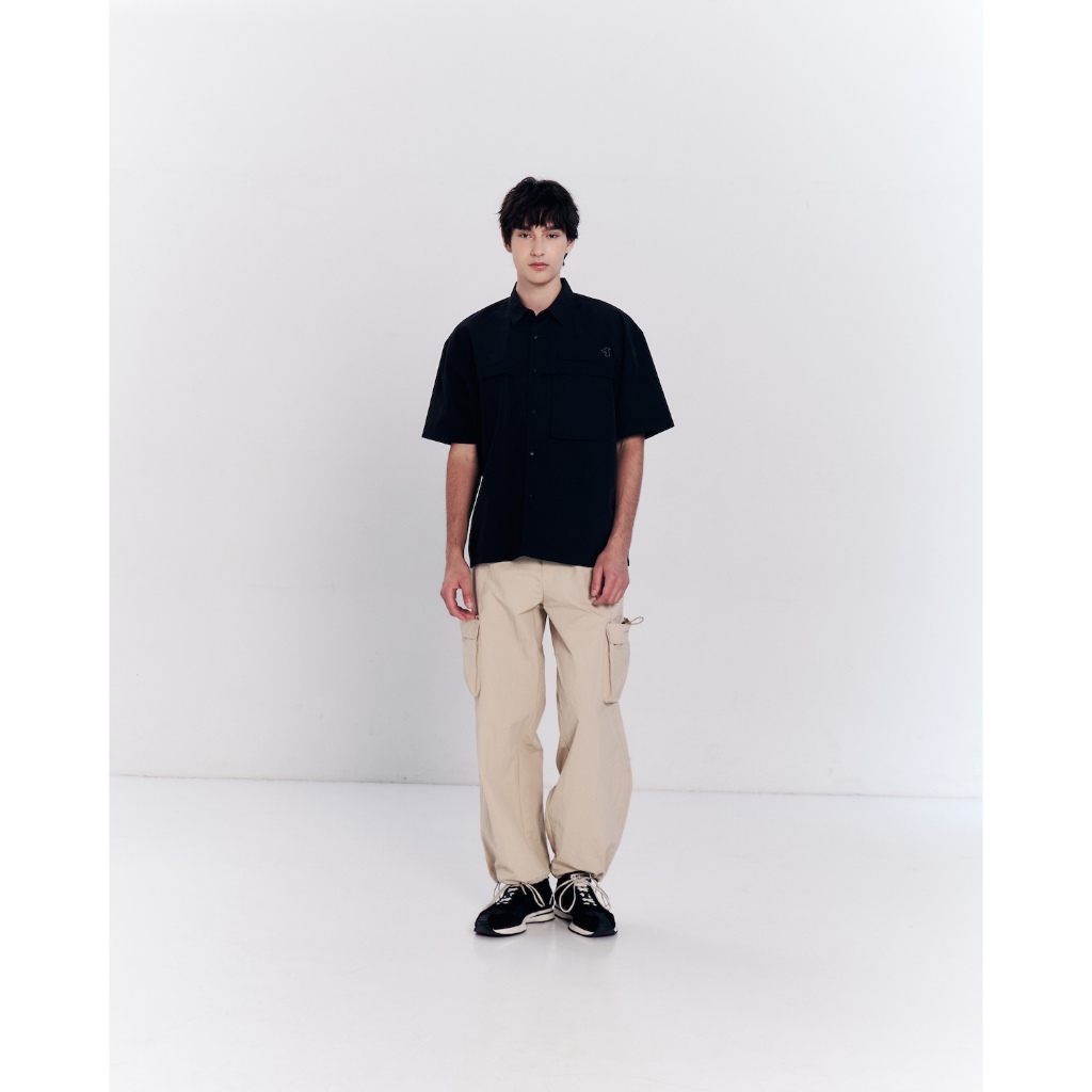 A25 BOXY-FIT SHIRT WITH LOGO EMBROIDERED