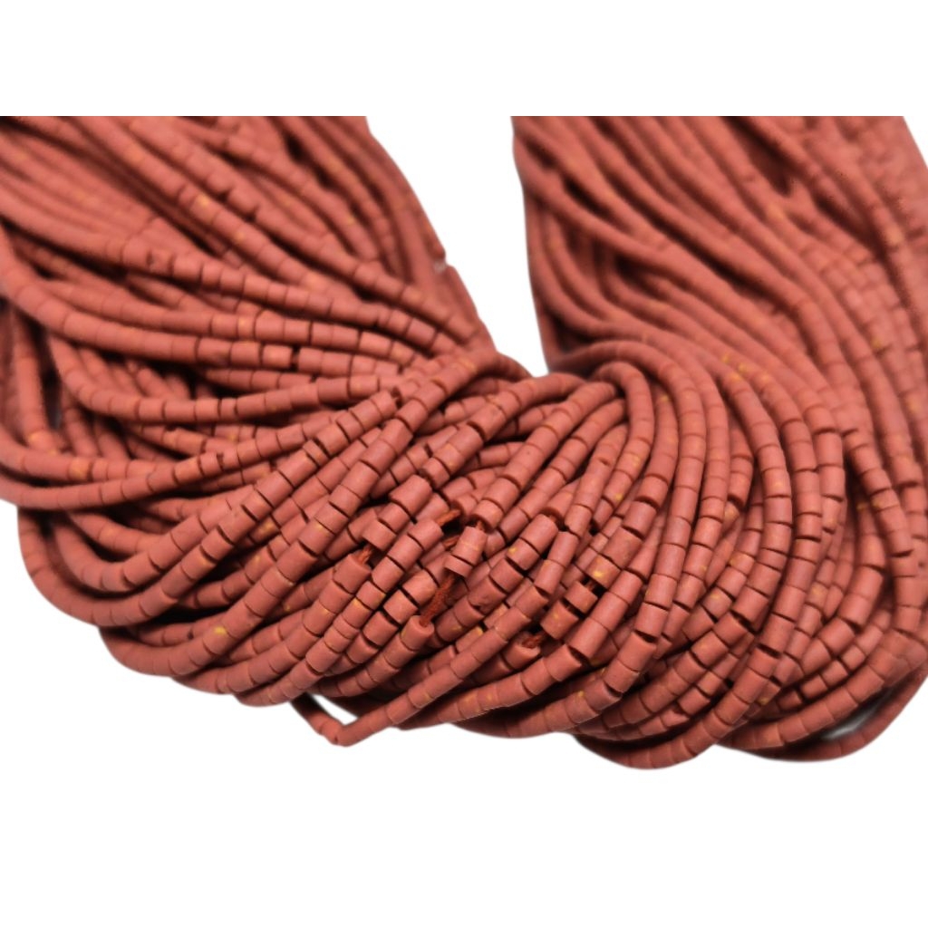 หินฮาวไลท์ สีน้ำตาล 1 เส้น 2 มิลลิเมตร อะไหล่ร้อยเครื่องประดับและสร้อย 1 Strand of Brown Howlite Tiny Seed Beads Heishi