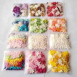 [100 ดอก] ดอกไม้กระดาษ (ตู่ด้าย) ดอกไม้ประดิษฐ์ ไม่มีก้าน ชุดคละสี Artificial Paper Flower 16-20 mm
